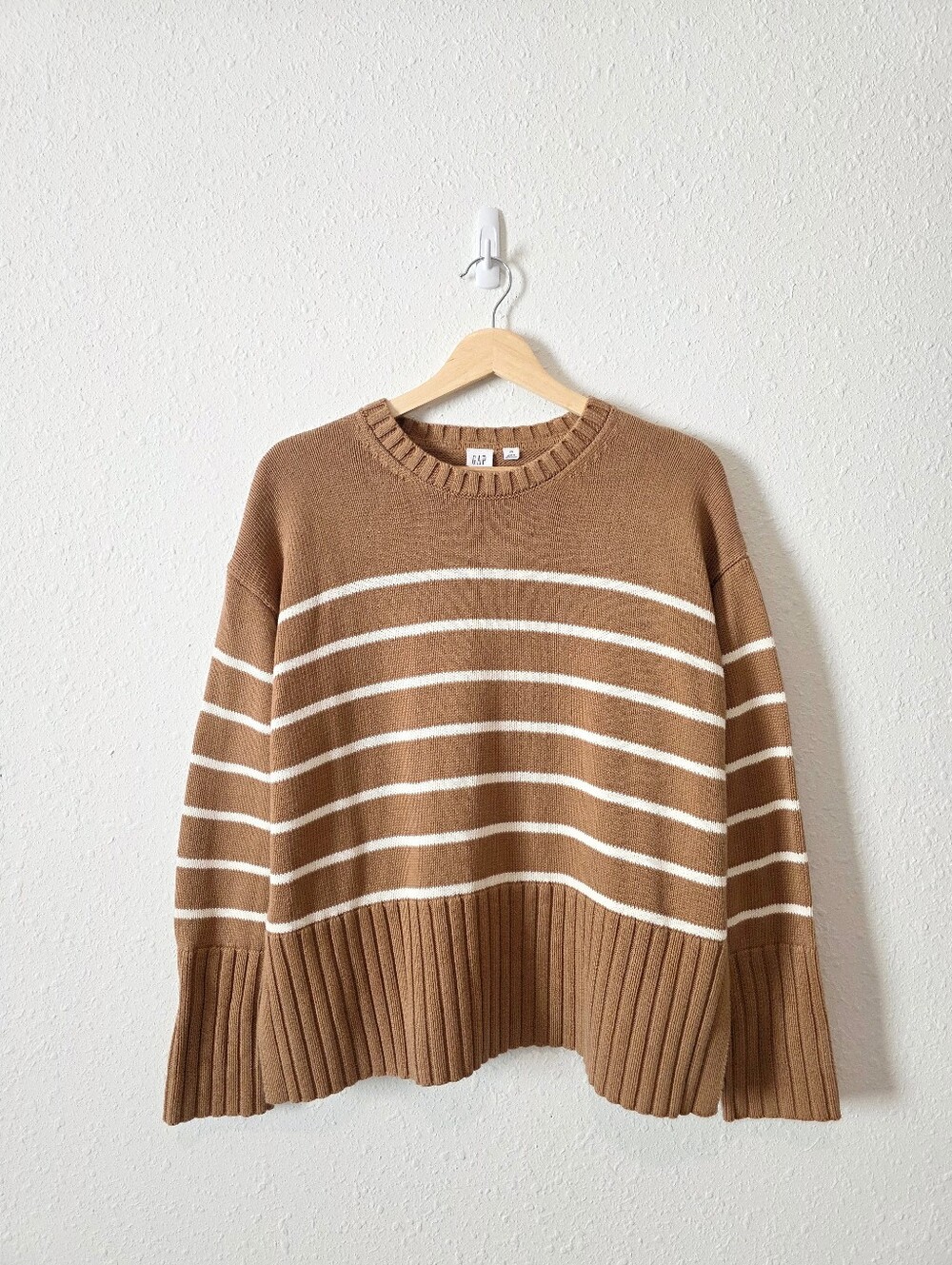 Gap Brown Striped Cotton Sweater XS